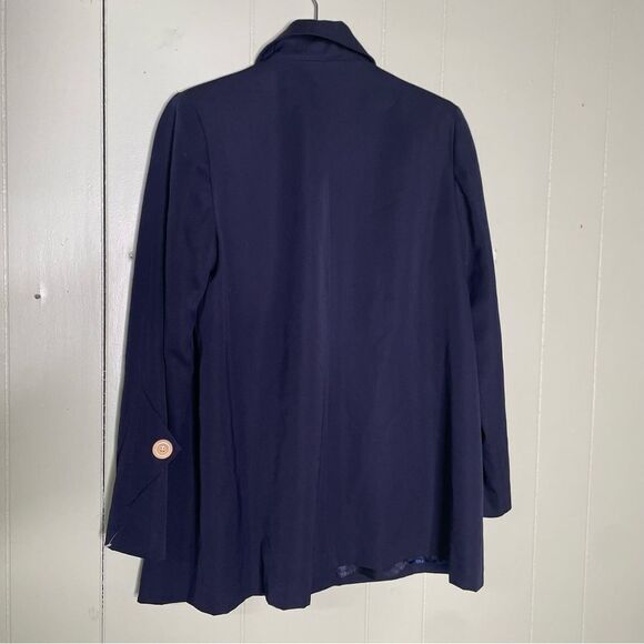 J. Peterman Lightweight Navy Wool Point Collar Single Button Coat Size‎ 10 - Picture 7 of 10